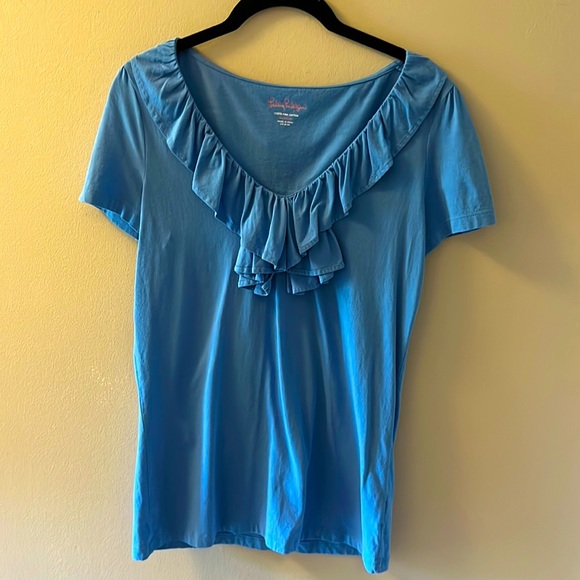 Lilly Pulitzer Ruffled Cotton Top (Size S) - Picture 1 of 6